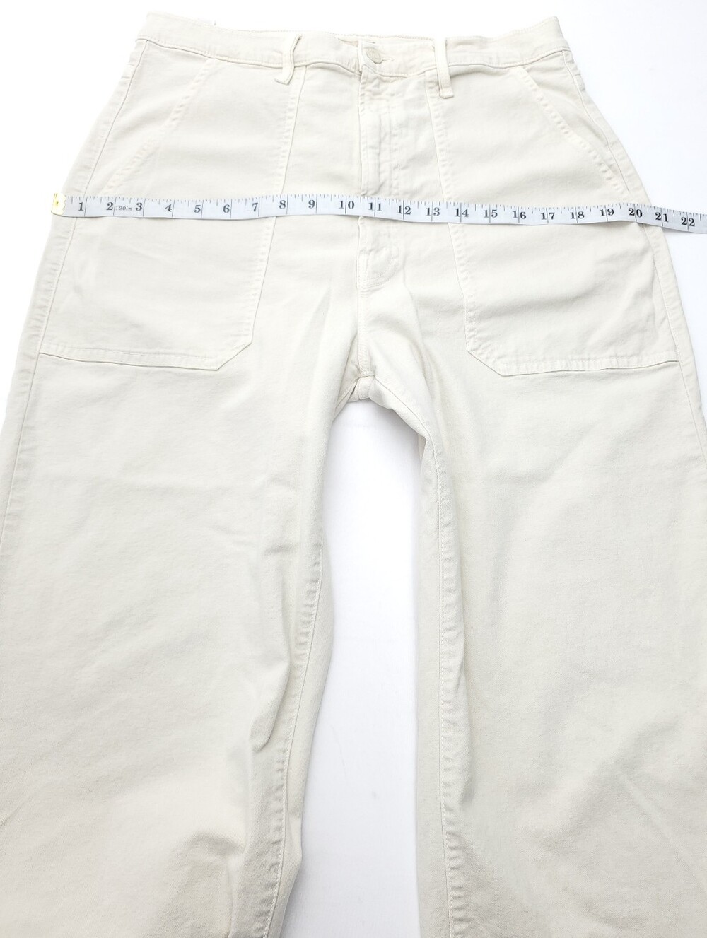 MOTHER Cream High-Rise Ankle Cropped Jeans - Picture 6 of 14